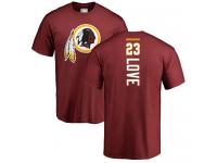 Men #23 Bryce Love Maroon Football Backer Washington Redskins T-Shirt