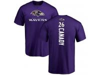 Men #26 Maurice Canady Purple Football Backer Baltimore Ravens T-Shirt