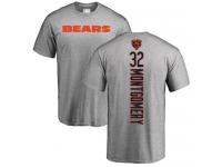 Men #32 David Montgomery Ash Football Backer Chicago Bears T-Shirt