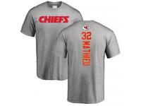 Men #32 Tyrann Mathieu Ash Football Backer Kansas City Chiefs T-Shirt