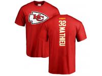 Men #32 Tyrann Mathieu Red Football Backer Kansas City Chiefs T-Shirt