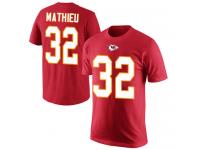Men #32 Tyrann Mathieu Red Football Rush Pride Name & Number Kansas City Chiefs T-Shirt