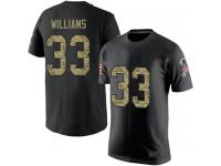 Men #33 Joejuan Williams Black Camo Football Salute to Service New England Patriots T-Shirt