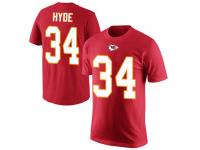 Men #34 Carlos Hyde Red Football Rush Pride Name & Number Kansas City Chiefs T-Shirt