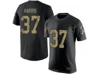 Men #37 Damien Harris Black Camo Football Salute to Service New England Patriots T-Shirt