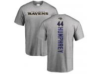 Men #44 Marlon Humphrey Ash Football Backer Baltimore Ravens T-Shirt