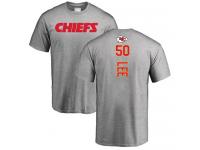 Men #50 Darron Lee Ash Football Backer Kansas City Chiefs T-Shirt
