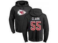 Men #55 Frank Clark Black Football Name & Number Logo Kansas City Chiefs Pullover Hoodie