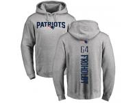 Men #64 Hjalte Froholdt Ash Football Backer New England Patriots Pullover Hoodie