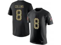 Men #8 Jamie Collins Black Camo Football Salute to Service New England Patriots T-Shirt