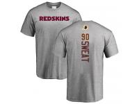 Men #90 Montez Sweat Ash Football Backer Washington Redskins T-Shirt
