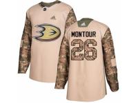 Men Adidas Anaheim Ducks #26 Brandon Montour Camo Veterans Day Practice NHL Jersey