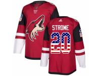 Men Adidas Arizona Coyotes #20 Dylan Strome Red USA Flag Fashion NHL Jersey