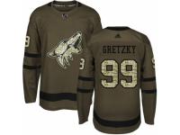 Men Adidas Arizona Coyotes #99 Wayne Gretzky Green Salute to Service NHL Jersey