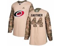 Men Adidas Carolina Hurricanes #44 Julien Gauthier Camo Veterans Day Practice NHL Jersey