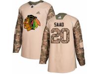Men Adidas Chicago Blackhawks #20 Brandon Saad Camo Veterans Day Practice NHL Jersey