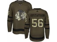 Men Adidas Chicago Blackhawks #56 Erik Gustafsson Green Salute to Service NHL Jersey