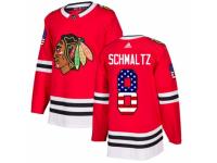 Men Adidas Chicago Blackhawks #8 Nick Schmaltz Red USA Flag Fashion NHL Jersey