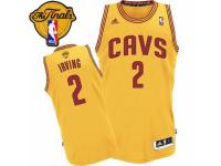 Men Adidas Cleveland Cavaliers #2 Kyrie Irving Swingman Gold Alternate 2016 The Finals Patch NBA Jersey