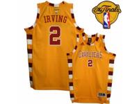 Men Adidas Cleveland Cavaliers #2 Kyrie Irving Swingman Gold Throwback Classic 2016 The Finals Patch NBA Jersey