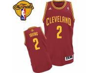 Men Adidas Cleveland Cavaliers #2 Kyrie Irving Swingman Wine Red Road 2016 The Finals Patch NBA Jersey