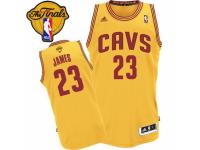 Men Adidas Cleveland Cavaliers #23 LeBron James Swingman Gold Alternate 2016 The Finals Patch NBA Jersey