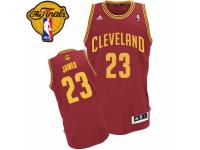 Men Adidas Cleveland Cavaliers #23 LeBron James Swingman Wine Red Road 2016 The Finals Patch NBA Jersey