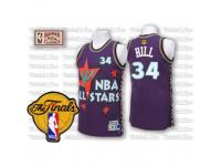 Men Adidas Cleveland Cavaliers #34 Tyrone Hill Swingman Purple 1995 All Star Throwback 2015 The Finals Patch NBA Jersey