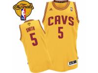Men Adidas Cleveland Cavaliers #5 J.R. Smith Swingman Gold Alternate 2016 The Finals Patch NBA Jersey
