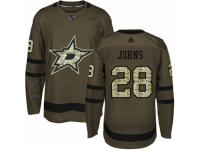 Men Adidas Dallas Stars #28 Stephen Johns Green Salute to Service NHL Jersey