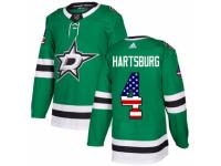 Men Adidas Dallas Stars #4 Craig Hartsburg Green USA Flag Fashion NHL Jersey