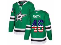 Men Adidas Dallas Stars #46 Gemel Smith Green USA Flag Fashion NHL Jersey