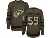 Men Adidas Detroit Red Wings #59 Tyler Bertuzzi Green Salute to Service NHL Jersey