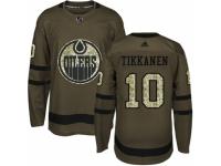 Men Adidas Edmonton Oilers #10 Esa Tikkanen Green Salute to Service NHL Jersey