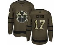 Men Adidas Edmonton Oilers #17 Jari Kurri Green Salute to Service NHL Jersey