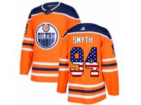 Men Adidas Edmonton Oilers #94 Ryan Smyth Orange USA Flag Fashion NHL Jersey