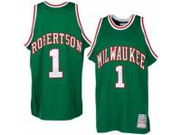 Men Adidas Milwaukee Bucks #1 Oscar Robertson Swingman Green Throwback NBA Jersey