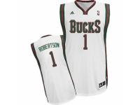 Men Adidas Milwaukee Bucks #1 Oscar Robertson Swingman White Home NBA Jersey