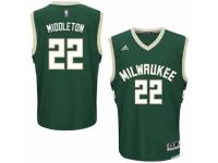 Men Adidas Milwaukee Bucks #22 Khris Middleton Swingman Green Road NBA Jersey