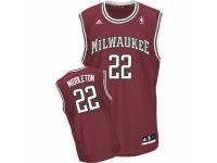 Men Adidas Milwaukee Bucks #22 Khris Middleton Swingman Red Alternate NBA Jersey