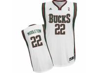 Men Adidas Milwaukee Bucks #22 Khris Middleton Swingman White Home NBA Jersey