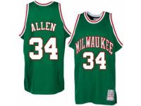 Men Adidas Milwaukee Bucks #34 Ray Allen Swingman Green Throwback NBA Jersey