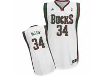 Men Adidas Milwaukee Bucks #34 Ray Allen Swingman White Home NBA Jersey