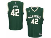 Men Adidas Milwaukee Bucks #42 Vin Baker Swingman Green Road NBA Jersey