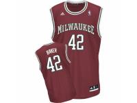 Men Adidas Milwaukee Bucks #42 Vin Baker Swingman Red Alternate NBA Jersey
