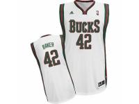 Men Adidas Milwaukee Bucks #42 Vin Baker Swingman White Home NBA Jersey