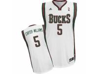 Men Adidas Milwaukee Bucks #5 Michael Carter-Williams Swingman White Home NBA Jersey