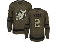 Men Adidas New Jersey Devils #2 John Moore Green Salute to Service NHL Jersey