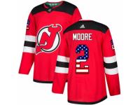 Men Adidas New Jersey Devils #2 John Moore Red USA Flag Fashion NHL Jersey