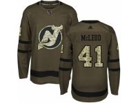 Men Adidas New Jersey Devils #41 Michael McLeod Green Salute to Service NHL Jersey